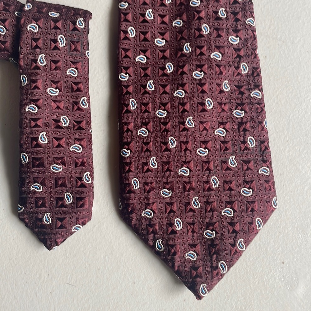 Canali puckered silk tie Foulard Pattern made in Italy